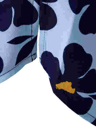 Langærmet tunika med flæsekrave, Flower AOP, Packshot image number 3