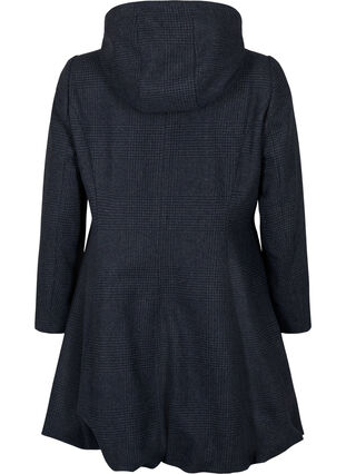 Ternet frakke med uld, Dark Grey Melange, Packshot image number 1