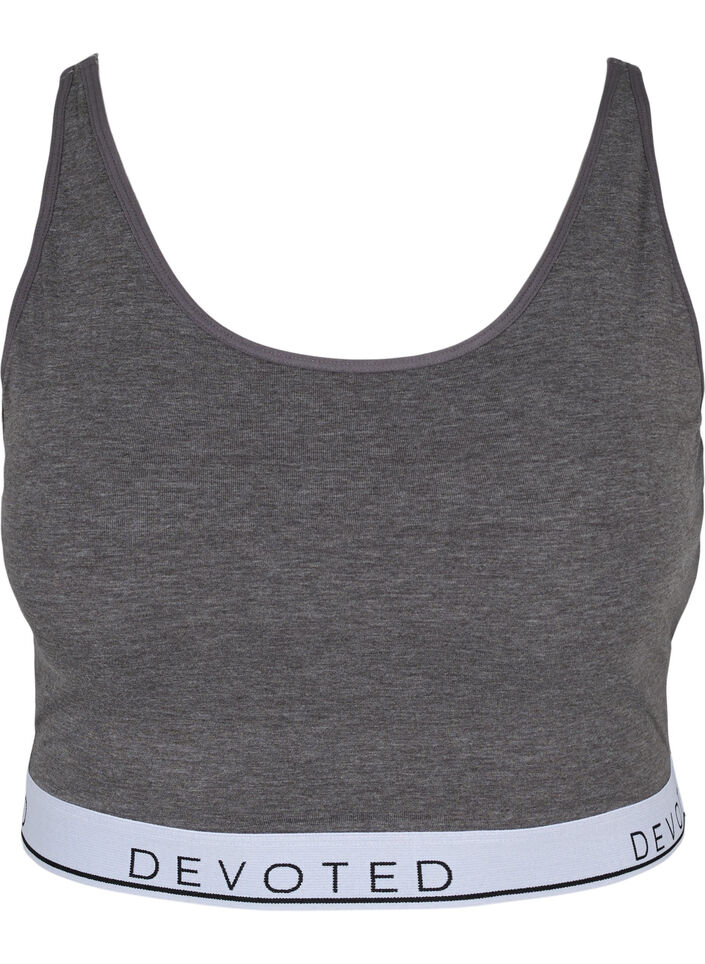Meleret bh med justerbare stropper, Medium Grey Melange, Packshot image number 0