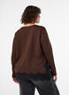 Jerseybluse med blondekant, Brun, Model image number 2