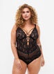 Blonde bodystocking med string-detaljer, Sort, Model image number 0