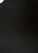 Strikbluse i viskoseblanding med rullekrave, Sort, Packshot image number 2