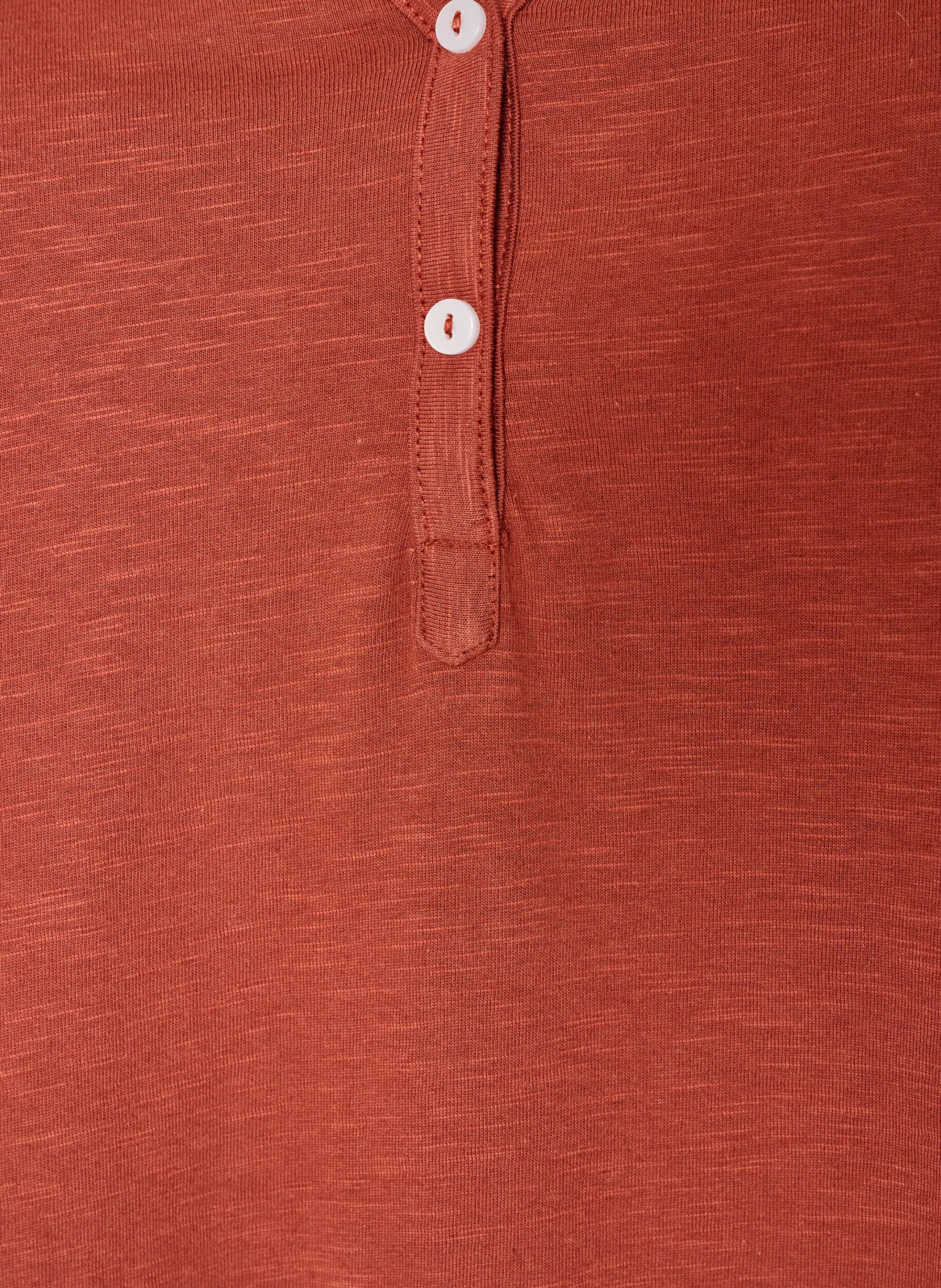 ZizziT-shirt med knapdetalje, Brun, Packshot image number 2