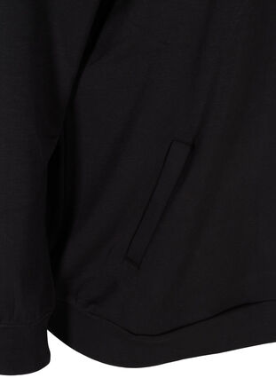 Sweatshirt med lommer og hætte, Black, Packshot image number 3