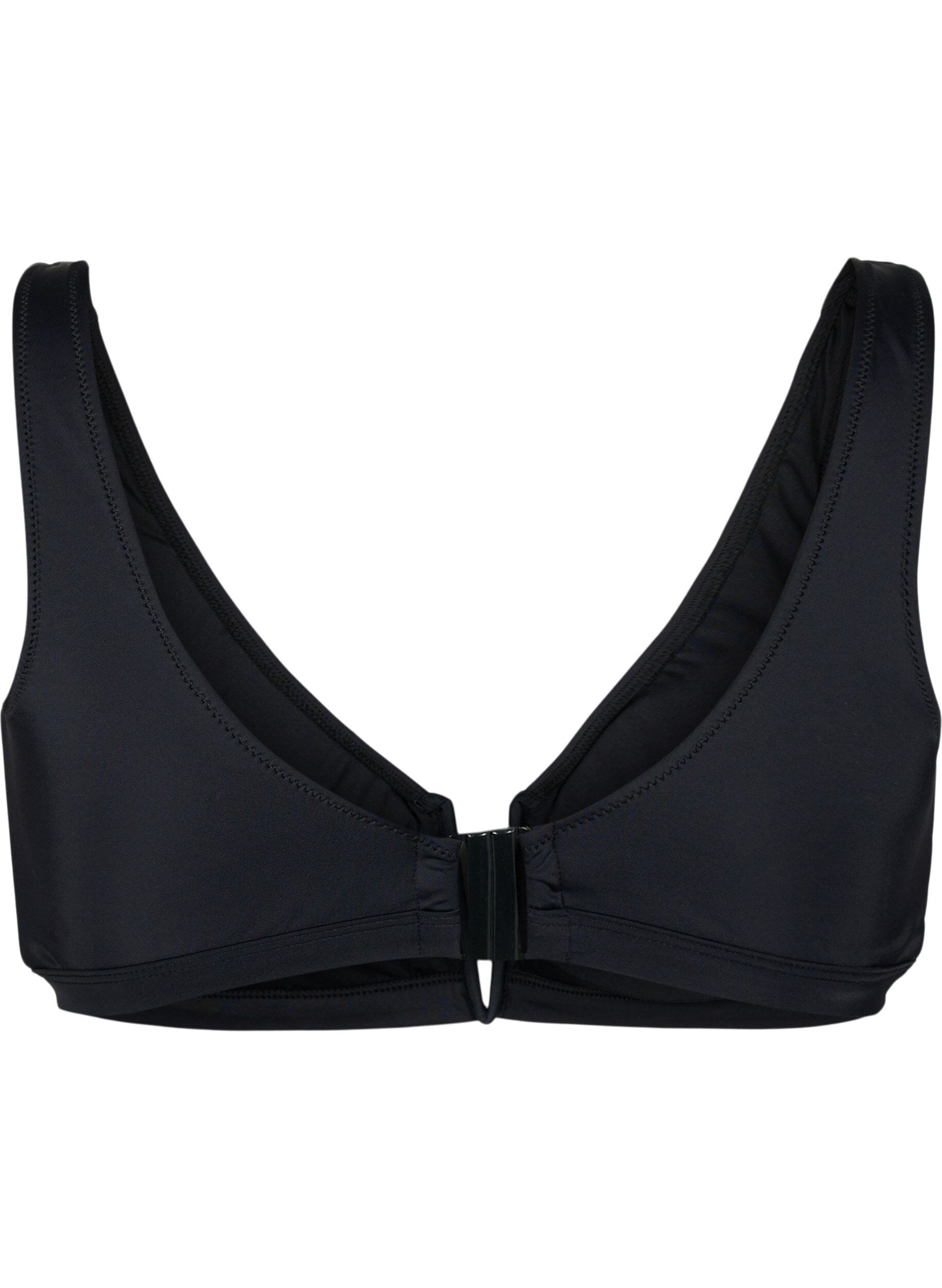 Zizzi Bikini top med v-b&oslash;jle og udtagelige indl&aelig;g, Sort, Packshot image number 1