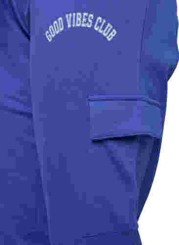 Sweatpants med cargolommer, Dazzling Blue, Packshot image number 3