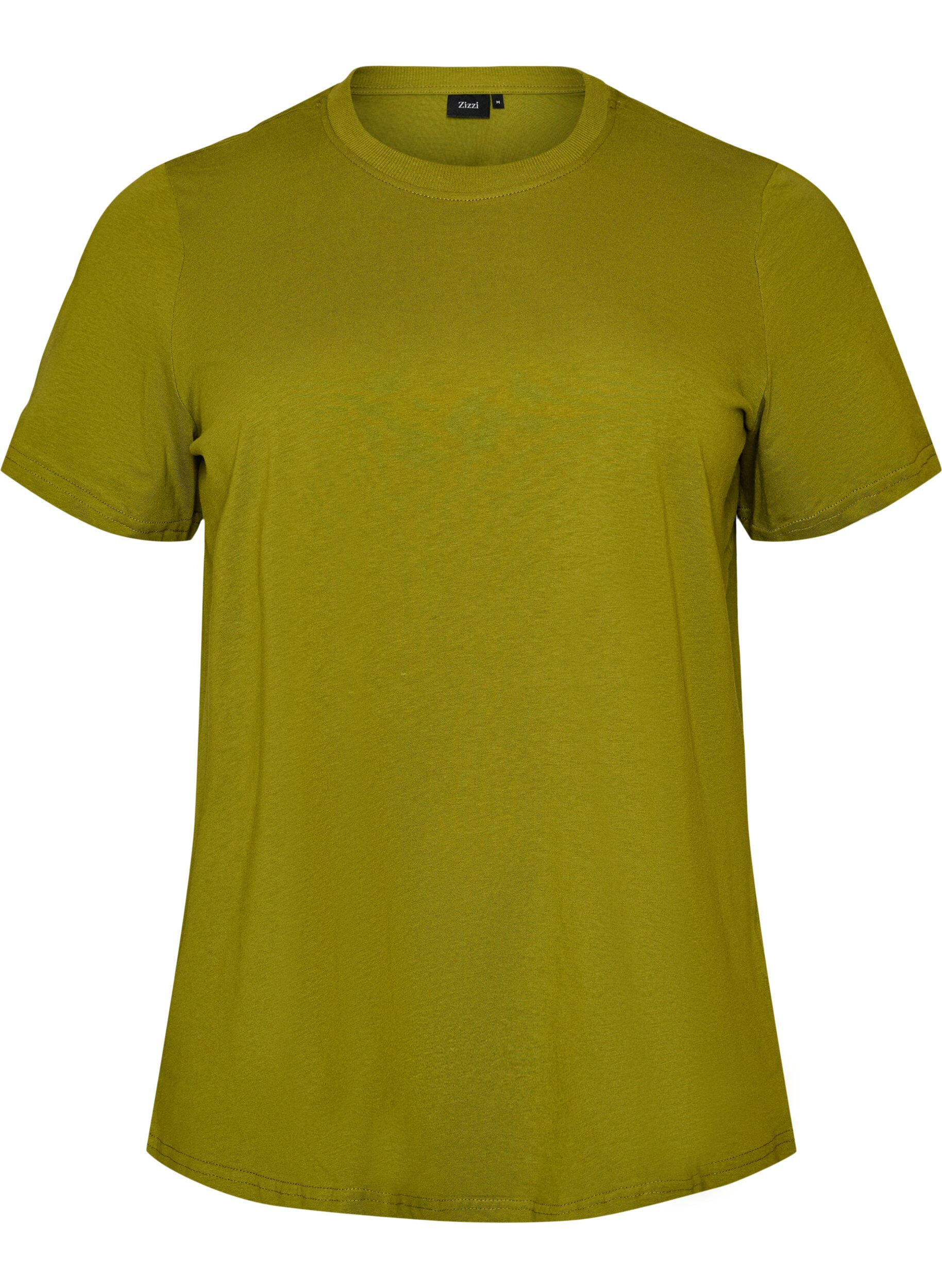 ZizziBasis t-shirt i bomuld med rund hals , Gr&oslash;n, Packshot image number 0