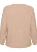 Strikbluse med ribstruktur og knapdetaljer, Beige, Packshot image number 1