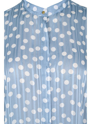 Printet skjorte med 3/4 ærmer, Dusty Blue Dot, Packshot image number 2