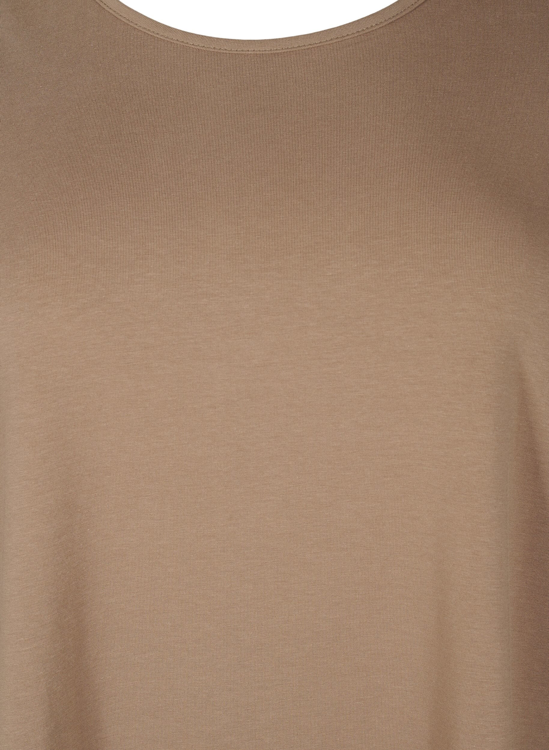 Zizzi A-formet tunika med 3/4 &aelig;rmer, Shitake, Packshot image number 2