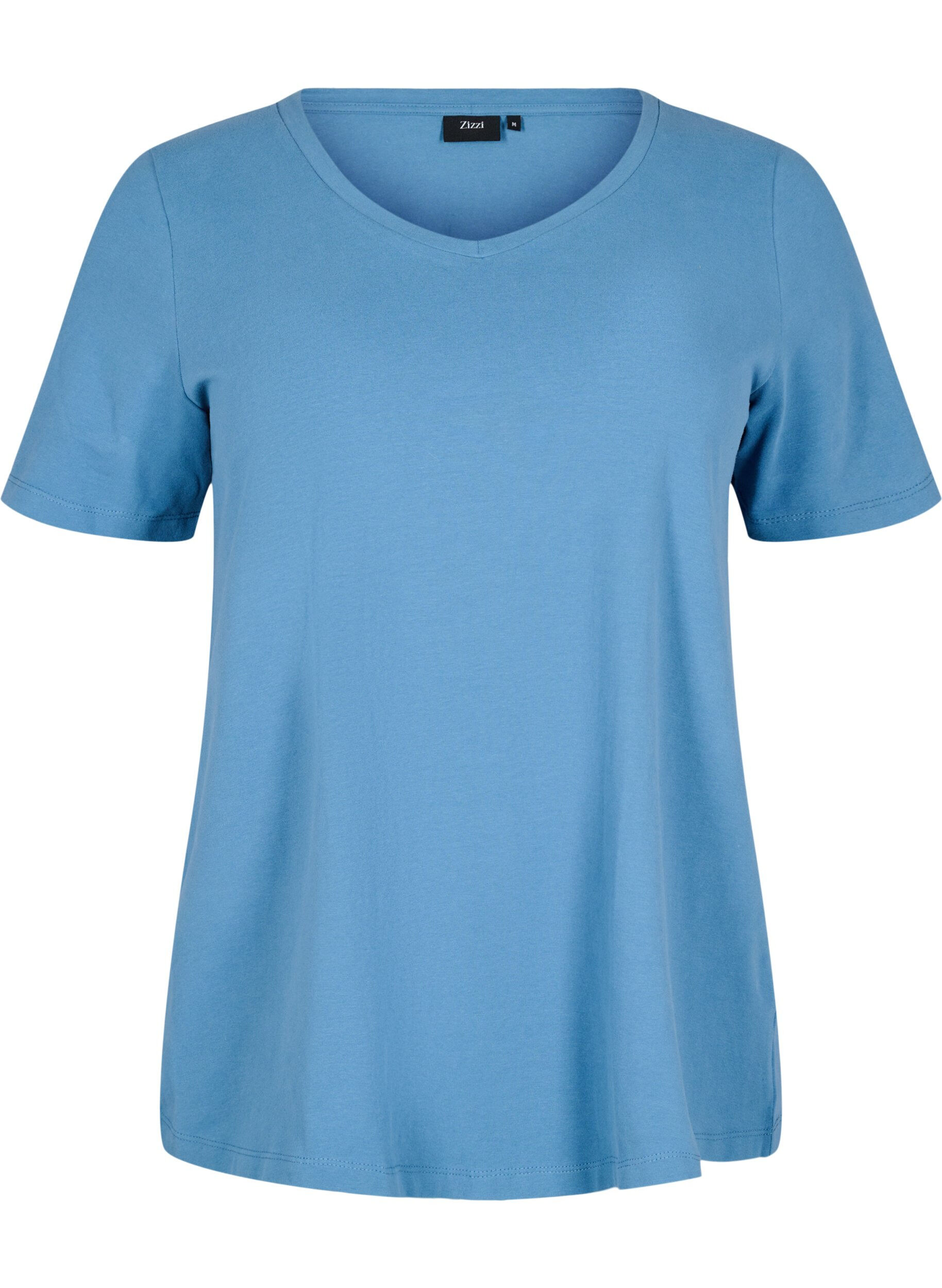Ensfarvet basis t-shirt i bomuld