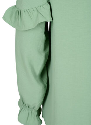 Bluse med flæser og knapper, Green Bay, Packshot image number 3