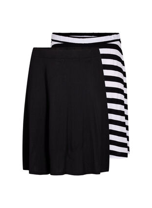 2-pak nederdel i viskose , Black / Black Y/D, Packshot image number 0