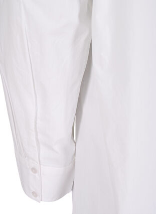 Lang skjorte i bomuld med stor krave, Bright White, Packshot image number 3