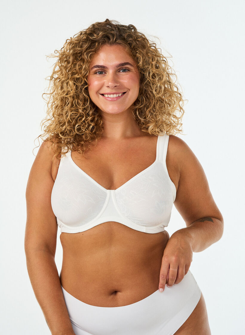 Komfort bh med blondelag og formst&oslash;bte sk&aring;le, Hvid, Model image number 0
