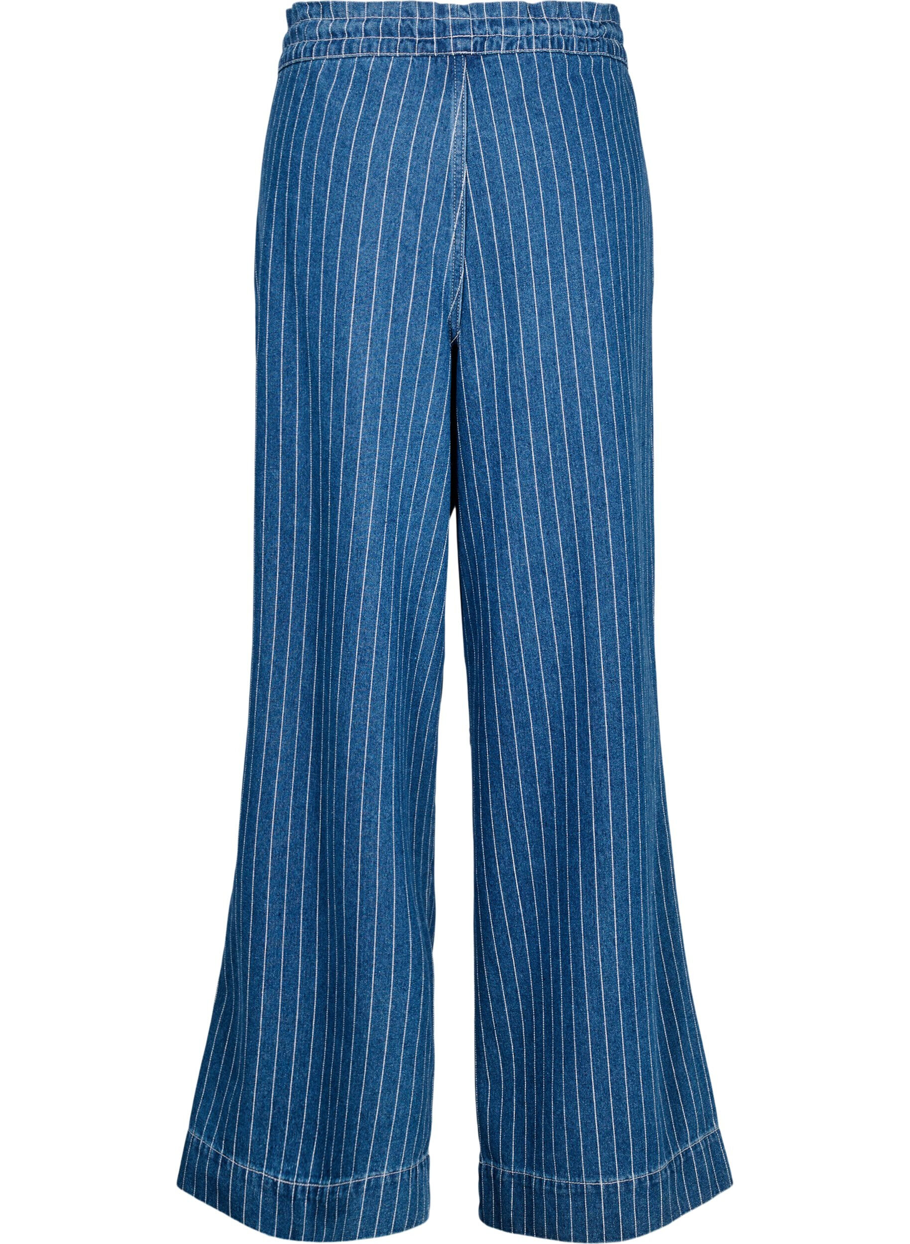 ZizziDenim jeans med brede ben og striber, Bl&aring;, Packshot image number 1
