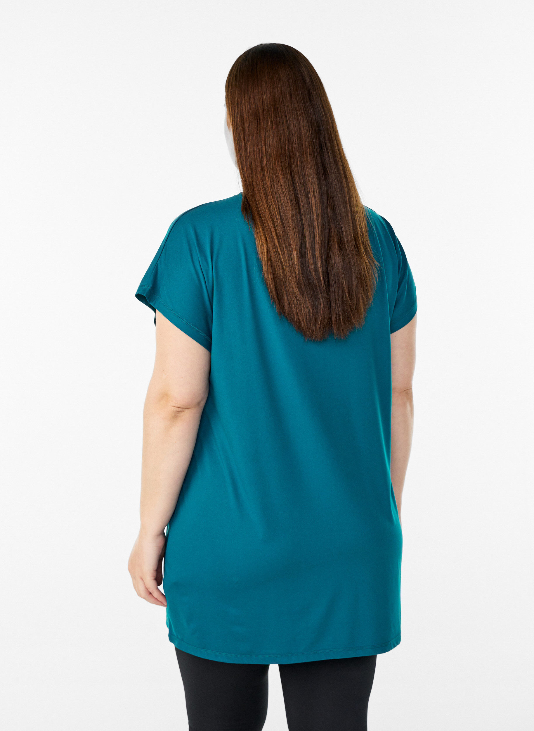 Zizzi Lang tr&aelig;nings t-shirt, Gr&oslash;n, Model image number 2