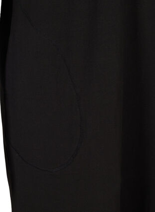 Kortærmet bomuldskjole med lommer, Solid Black, Packshot image number 3