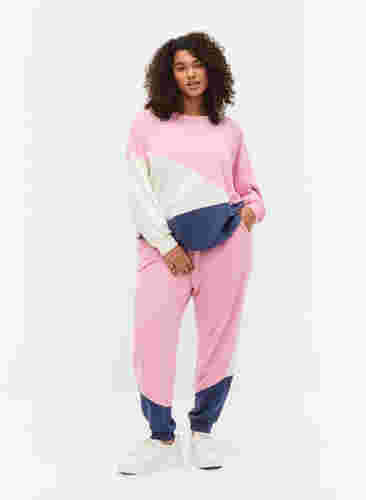 Sweatshirt med color-block, C. Pink C. Blocking, Model image number 2