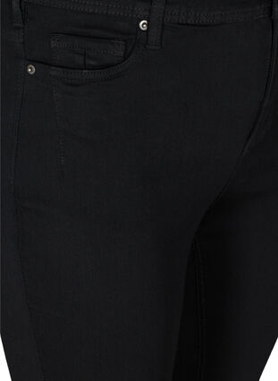 Cropped Amy jeans med høj talje og lynlås, Black, Packshot image number 2