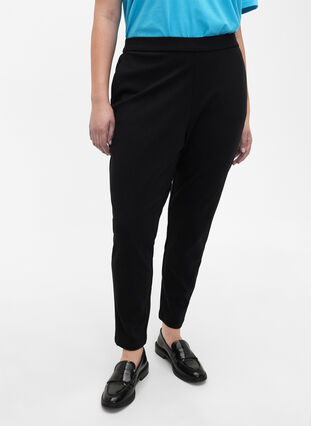 Cropped bukser med lommer, Black, Model image number 2