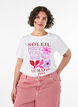 T-shirt i bomuld med printmotiv, Hvid, Model image number 0