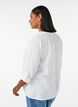 Bluse i bomuldsmusselin med broderi anglaise, Hvid, Model image number 1