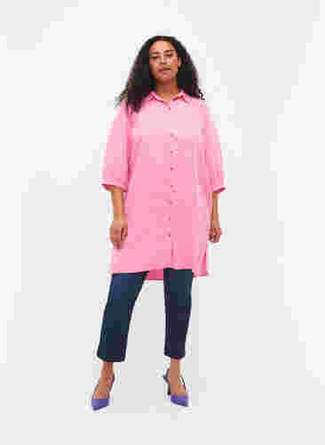 Lang skjorte med 3/4 ærmer i lyocell (TENCEL™), Rosebloom, Model image number 2