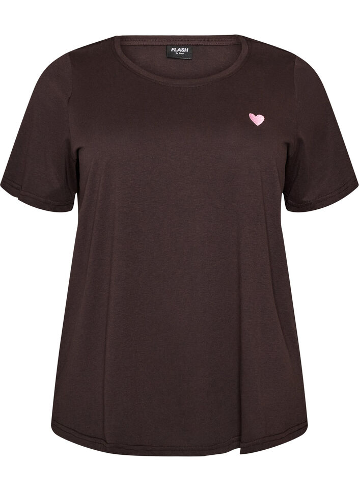 T-shirt med motiv, Brun, Packshot image number 0