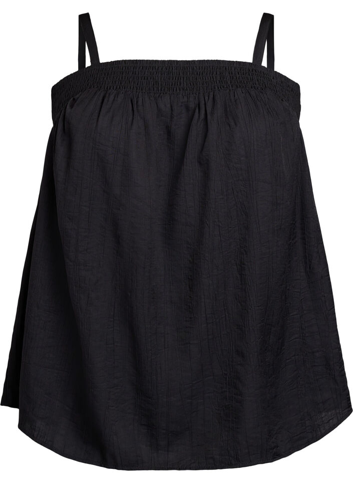 Viskose top med smalle stropper, Sort, Packshot image number 0