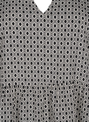FLASH - Kjole med print og a-snit, Black White Graphic, Packshot image number 2