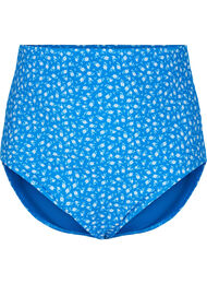 Ekstra højtaljet bikini trusse med blomsterprint, Blue Flower Print