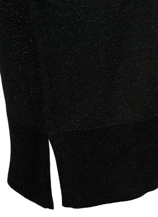 Viskose strikkjole med glimmer og slids, Black w. DTM Lurex, Packshot image number 4