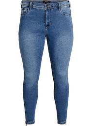 Cropped Amy jeans med lynl&aring;sdetalje, Bl&aring;