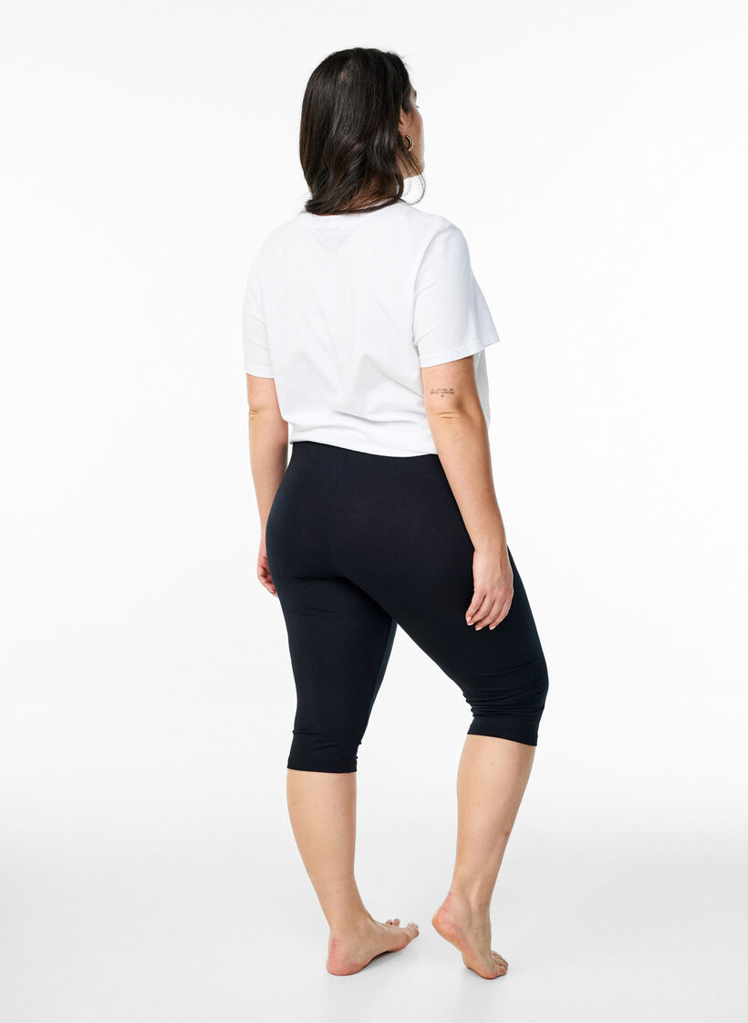 Basis 3/4 leggings i viskose , Black, Model image number 1
