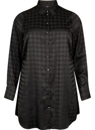 Lang skjorte med houndstooth mønster, Black