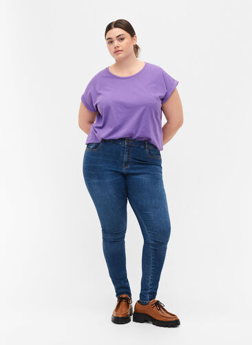 Kortærmet t-shirt i bomuldsblanding, Deep Lavender, Model image number 2