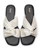 Wide fit - Flade sandaler med krydsede satin-stropper, Vanilla, Packshot image number 2