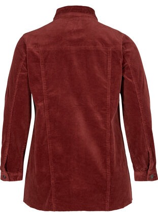 Fløjls skjortejakke med lommer, Burnt Henna, Packshot image number 1