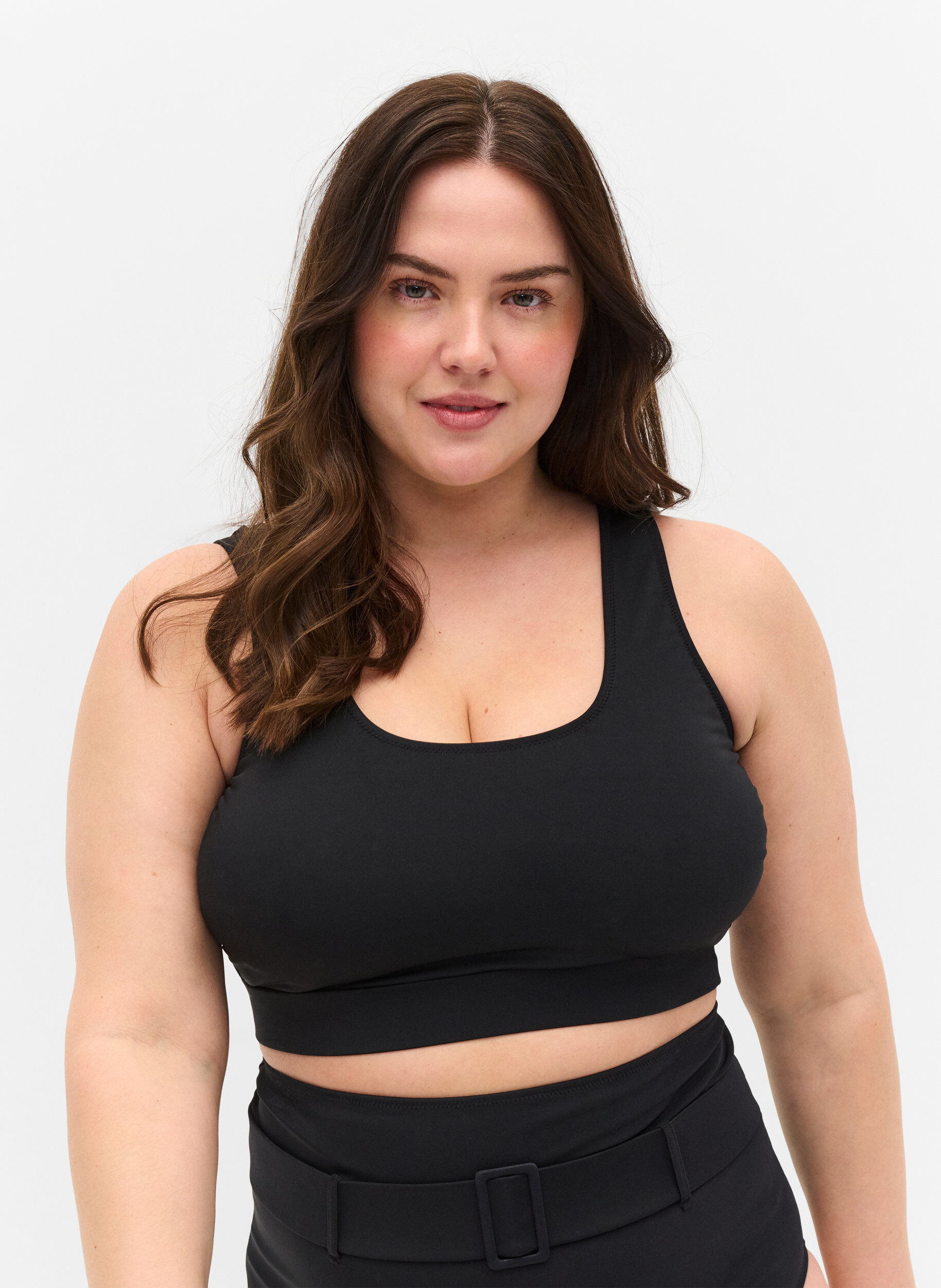 Zizzi Bikini top med rund halsudsk&aelig;ring, Black, Model image number 0