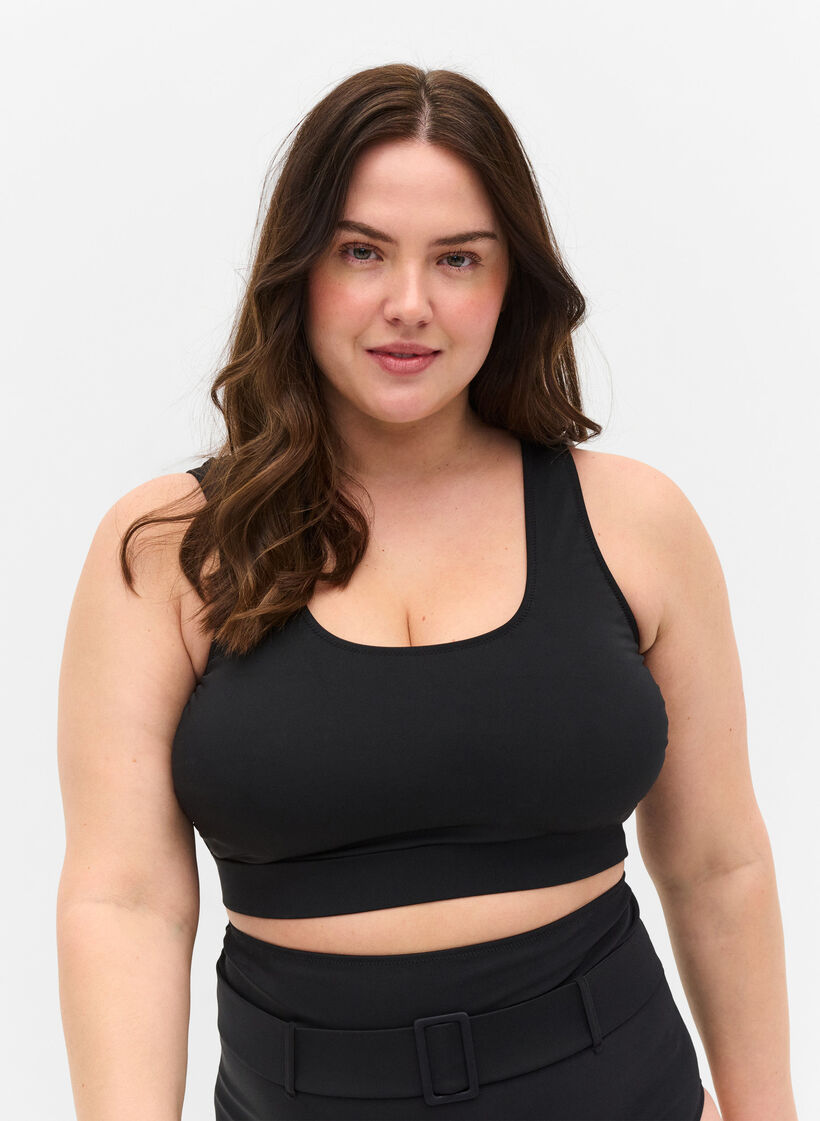 Bikini top med rund halsudsk&aelig;ring, Black, Model image number 0