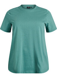 Basis t-shirt i bomuld med rund hals, Gr&oslash;n
