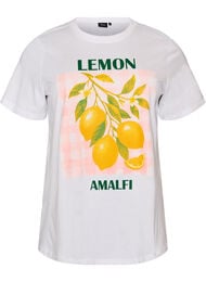 T-shirt i bomuld med print, Hvid