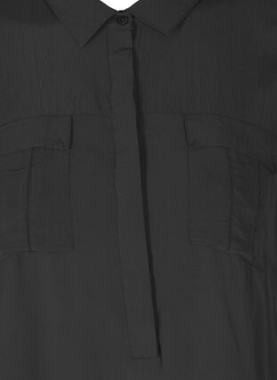 Kortærmet tunika i viskose, Black, Packshot image number 2