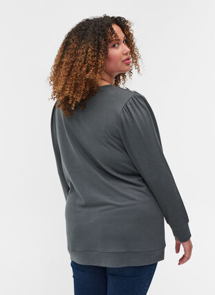 Langærmet bluse med skulderdetalje, Urban Chic, Model image number 1