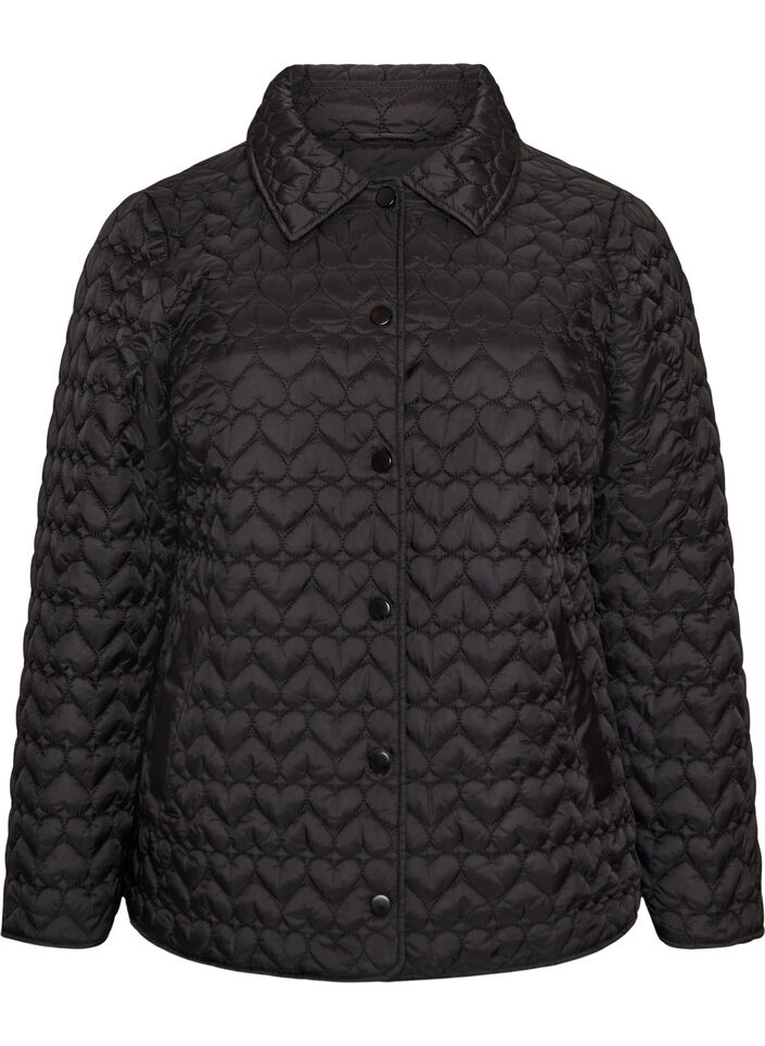 Let vatteret jakke med dekorativ quiltning, Sort, Packshot image number 0