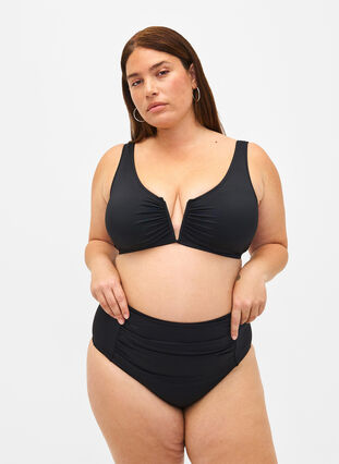 Bikini top med v-bøjle og udtagelige indlæg, Black, Model image number 2