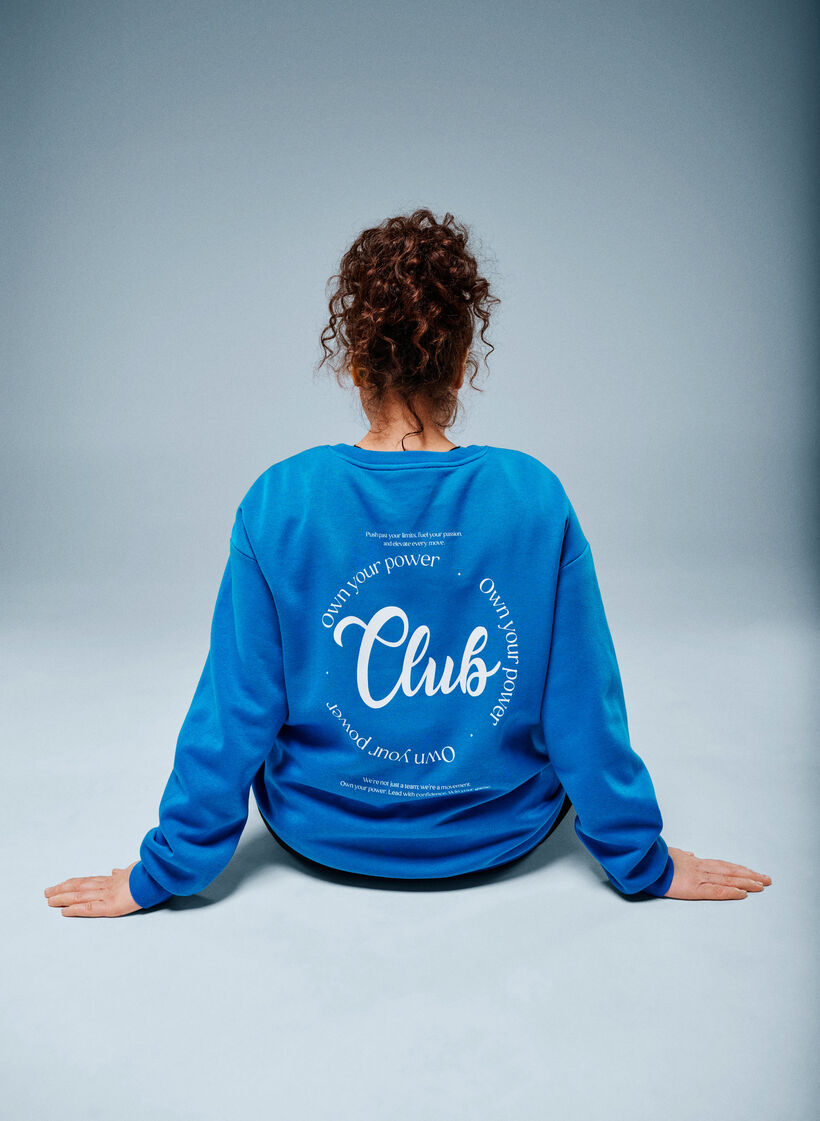 Sweatshirt med tekstprint, Bl&aring;, Image image number 0