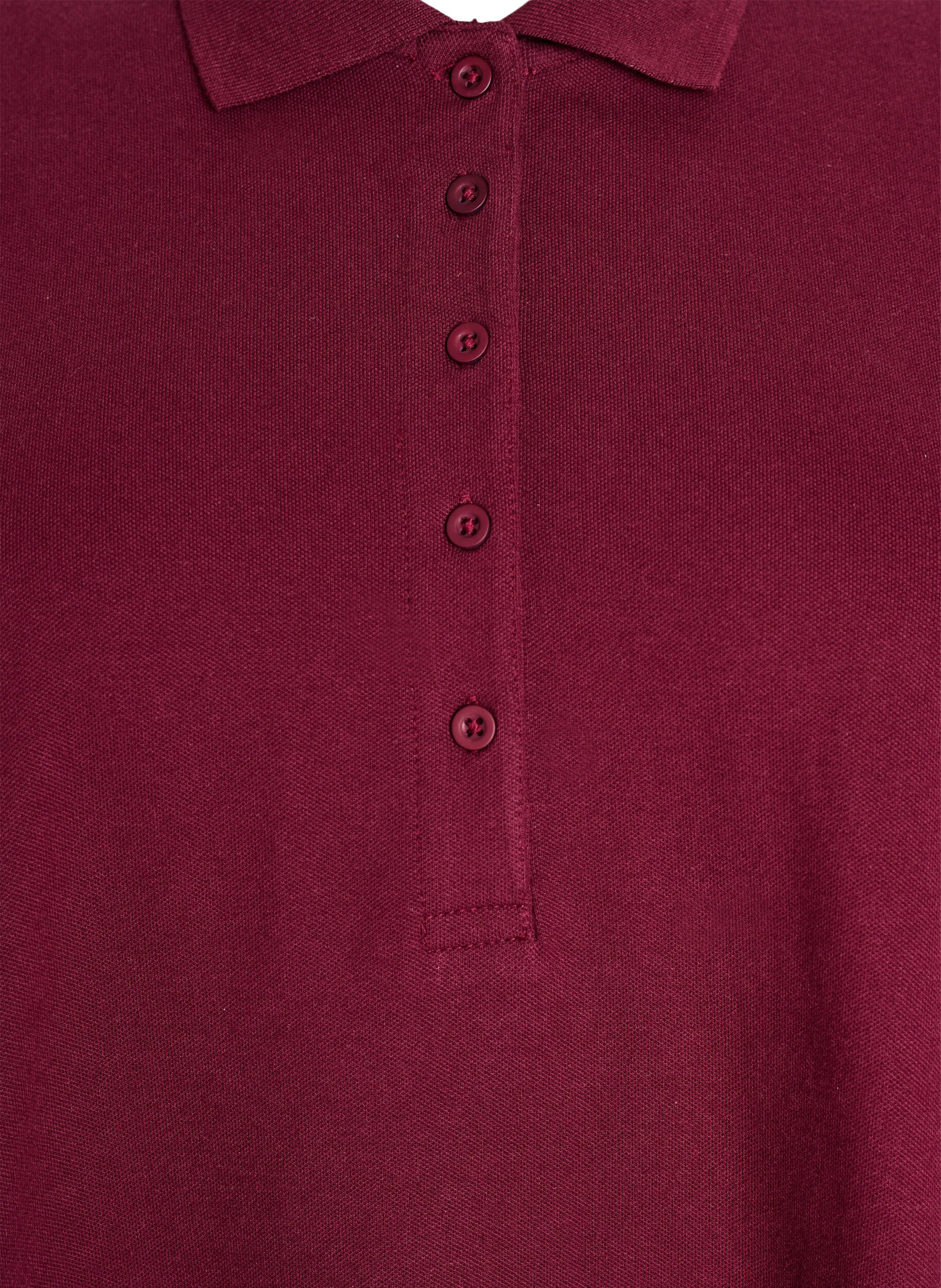 Zizzi Kort polokjole med A-facon, M&oslash;rk Bordeaux, Packshot image number 2