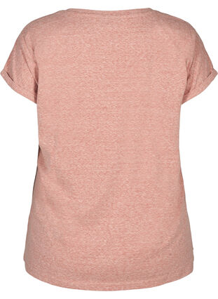 Meleret bomulds t-shirt, Old Rose Mélange, Packshot image number 1